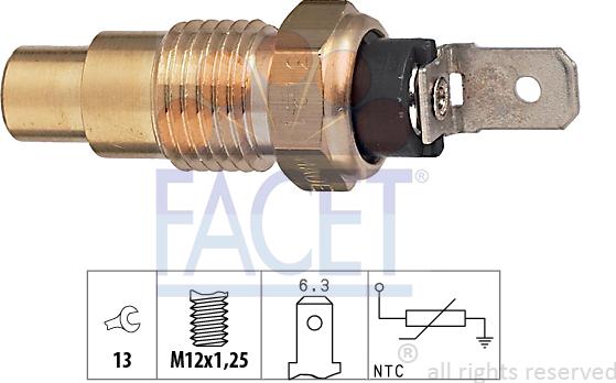 FACET 73.121 - Sensore, Temperatura refrigerante autozon.pro