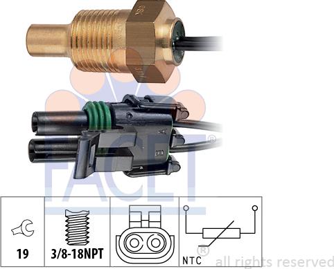 FACET 73.307 - Sensore, Temperatura refrigerante autozon.pro