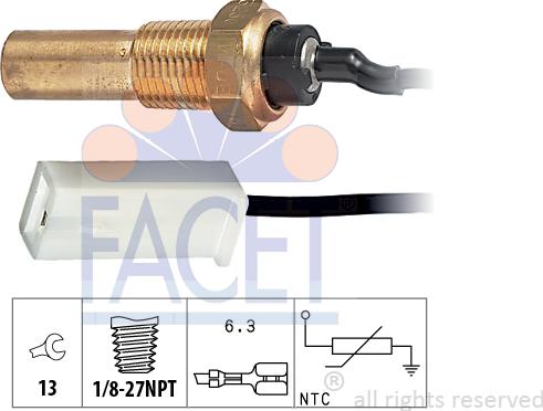 FACET 73.250 - Sensore, Temperatura olio autozon.pro