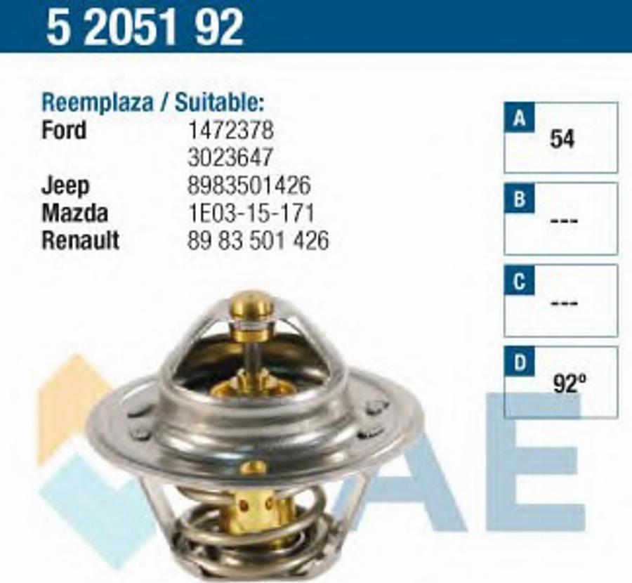 FAE 5205192 - Termostato, Refrigerante autozon.pro