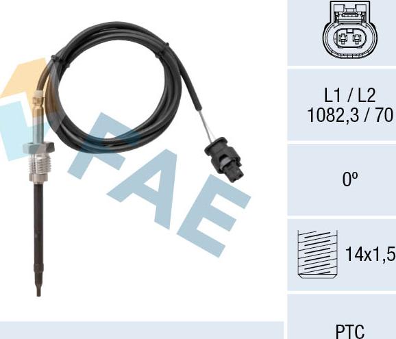 FAE 68046 - Sensore, Temperatura gas scarico autozon.pro