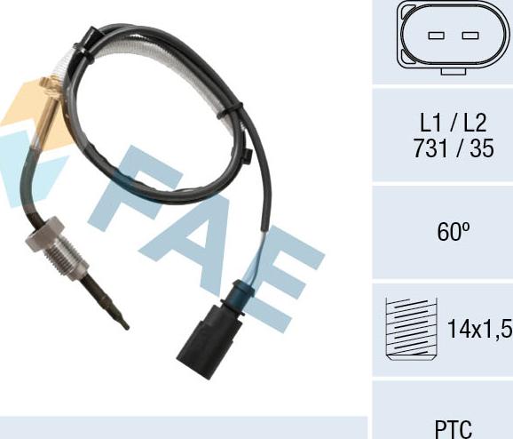 FAE 68056 - Sensore, Temperatura gas scarico autozon.pro