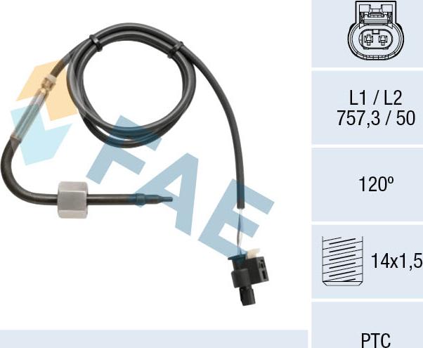 FAE 68050 - Sensore, Temperatura gas scarico autozon.pro