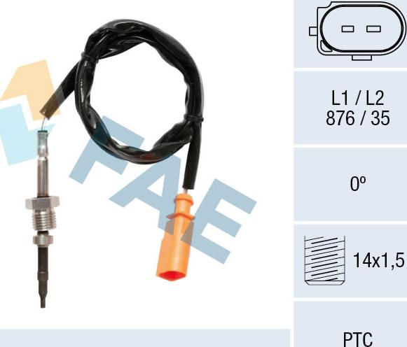 FAE 68057 - Sensore, Temperatura gas scarico autozon.pro