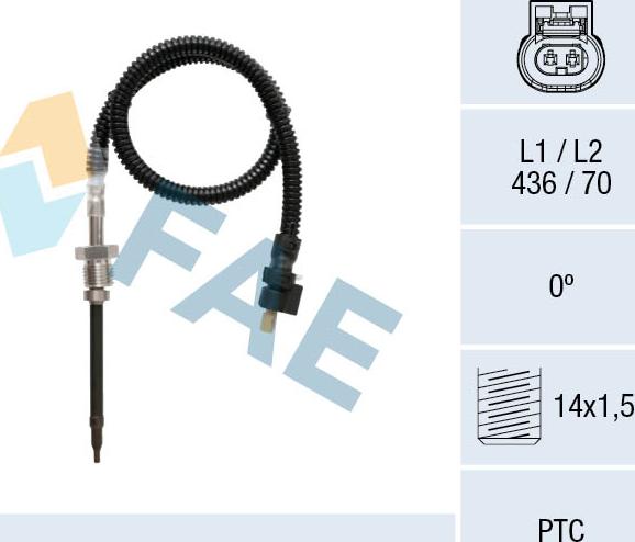 FAE 68060 - Sensore, Temperatura gas scarico autozon.pro