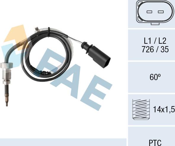 FAE 68063 - Sensore, Temperatura gas scarico autozon.pro