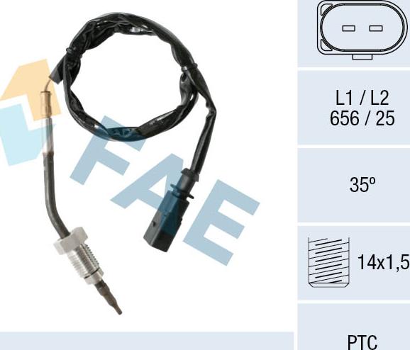 FAE 68001 - Sensore, Temperatura gas scarico autozon.pro