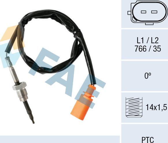 FAE 68003 - Sensore, Temperatura gas scarico autozon.pro