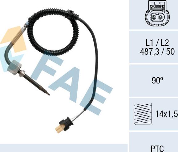 FAE 68015 - Sensore, Temperatura gas scarico autozon.pro