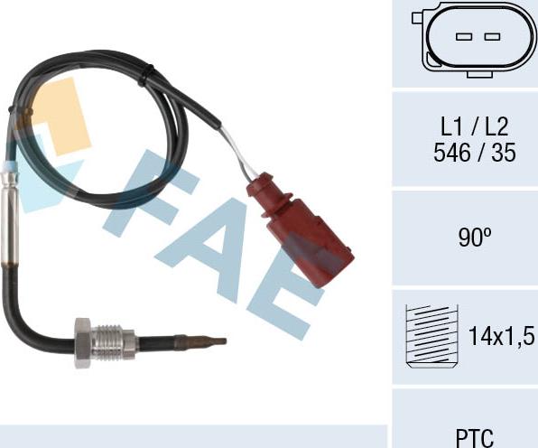 FAE 68016 - Sensore, Temperatura gas scarico autozon.pro