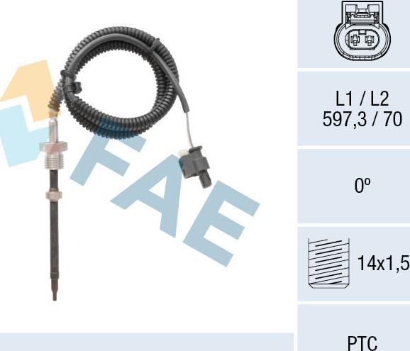 FAE 68018 - Sensore, Temperatura gas scarico autozon.pro