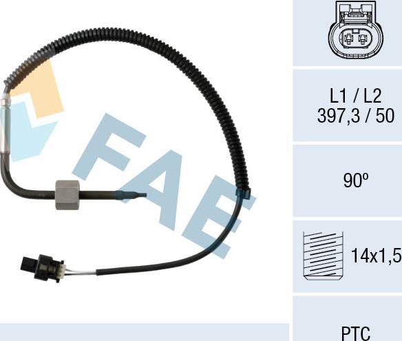 FAE 68012 - Sensore, Temperatura gas scarico autozon.pro