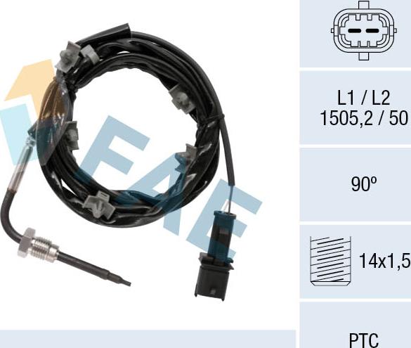 FAE 68088 - Sensore, Temperatura gas scarico autozon.pro