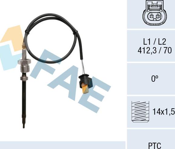 FAE 68039 - Sensore, Temperatura gas scarico autozon.pro