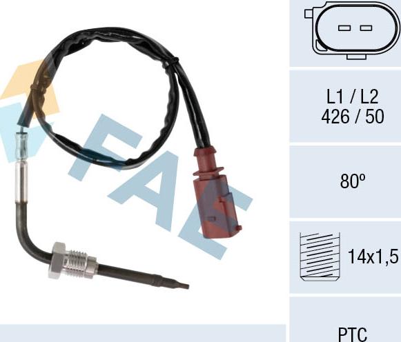 FAE 68036 - Sensore, Temperatura gas scarico autozon.pro