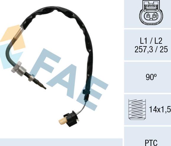 FAE 68031 - Sensore, Temperatura gas scarico autozon.pro