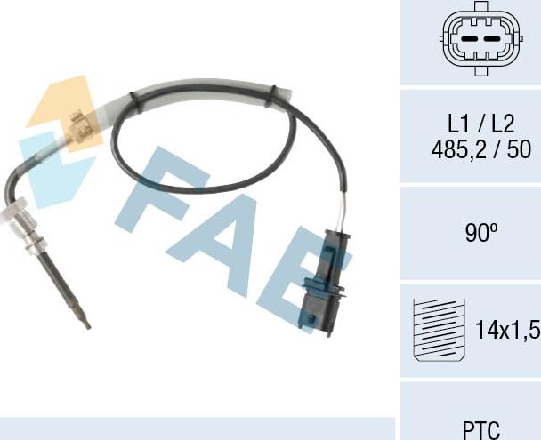 FAE 68032 - Sensore, Temperatura gas scarico autozon.pro