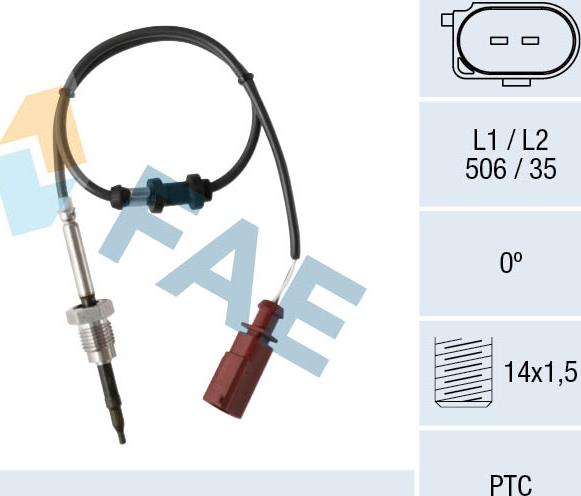 FAE 68026 - Sensore, Temperatura gas scarico autozon.pro