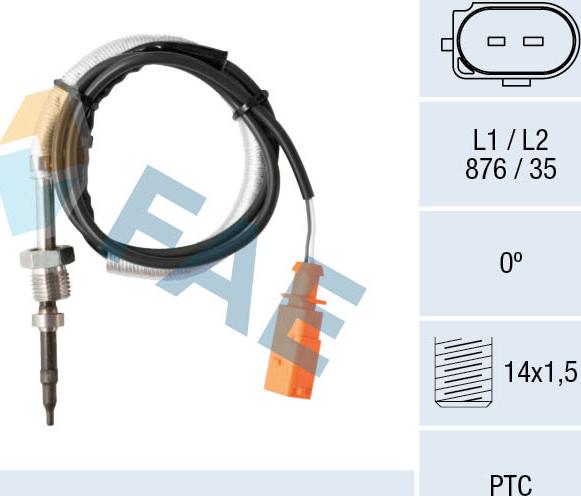 FAE 68028 - Sensore, Temperatura gas scarico autozon.pro