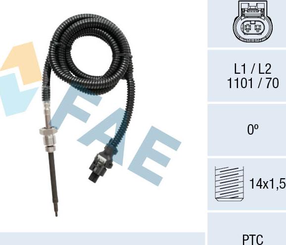 FAE 68022 - Sensore, Temperatura gas scarico autozon.pro