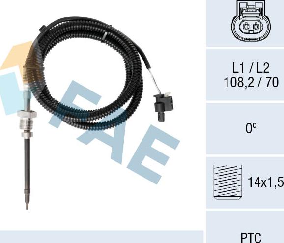 FAE 68077 - Sensore, Temperatura gas scarico autozon.pro