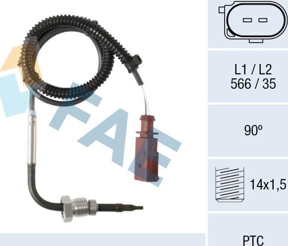 FAE 68145 - Sensore, Temperatura gas scarico autozon.pro