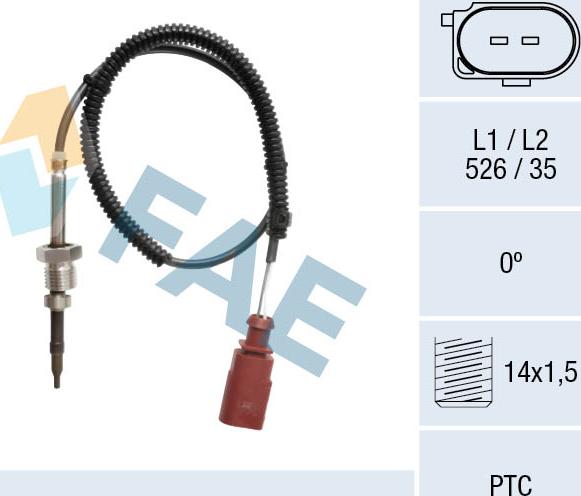 FAE 68106 - Sensore, Temperatura gas scarico autozon.pro