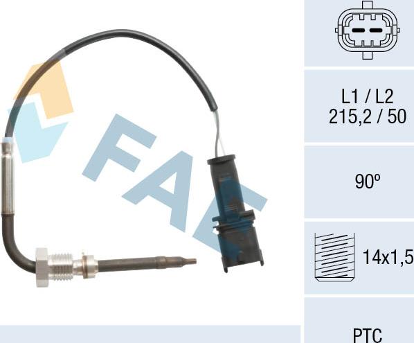 FAE 68107 - Sensore, Temperatura gas scarico autozon.pro