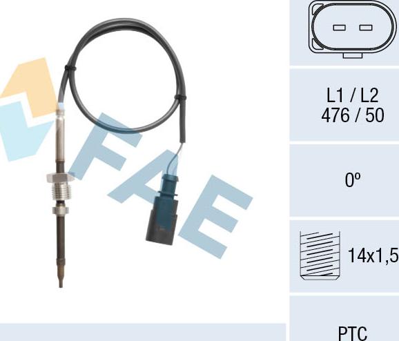 FAE 68134 - Sensore, Temperatura gas scarico autozon.pro