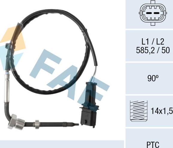 FAE 68136 - Sensore, Temperatura gas scarico autozon.pro