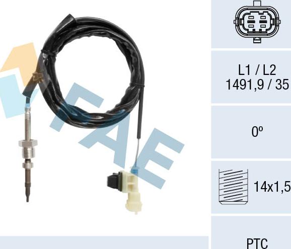 FAE 68128 - Sensore, Temperatura gas scarico autozon.pro