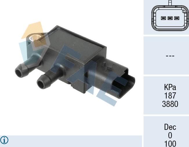 FAE 16165 - Sensore, Pressione gas scarico autozon.pro