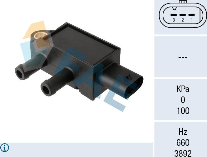 FAE 16160 - Sensore, Pressione gas scarico autozon.pro