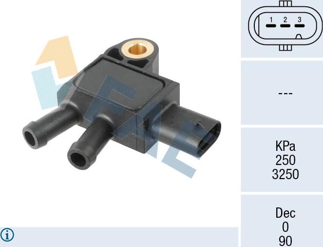 FAE 16163 - Sensore, Pressione gas scarico autozon.pro