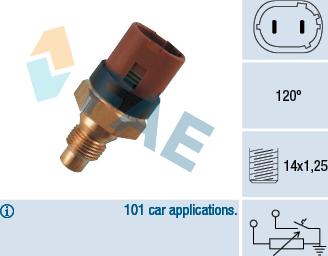 FAE 34100 - Sensore, Temperatura refrigerante autozon.pro