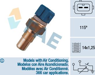 FAE 34110 - Sensore, Temperatura refrigerante autozon.pro