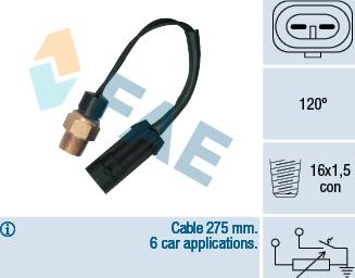 FAE 34380 - Sensore, Temperatura refrigerante autozon.pro