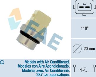 FAE 35310 - Sensore, Temperatura refrigerante autozon.pro