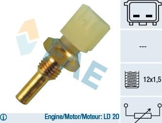 FAE 33040 - Sensore, Temperatura refrigerante autozon.pro