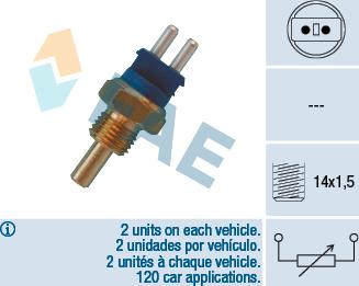 FAE 32580 - Sensore, Temperatura refrigerante autozon.pro