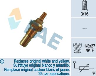 FAE 32080 - Sensore, Temperatura refrigerante autozon.pro