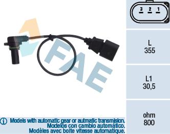 FAE 79062 - Sensore n° giri, Cambio automatico autozon.pro