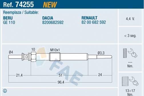 FAE 74255 - Candeletta autozon.pro