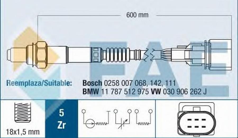 FAE 75001 - Sonda lambda autozon.pro