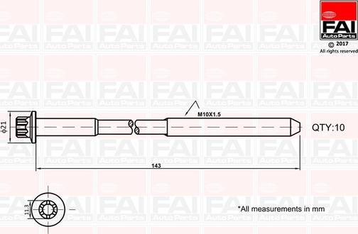 FAI AutoParts B489 - Kit bulloni testata autozon.pro