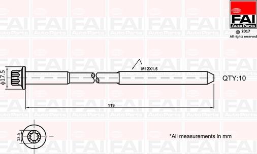 FAI AutoParts B1401 - Kit bulloni testata autozon.pro