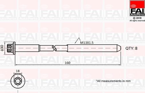 FAI AutoParts B1616 - Kit bulloni testata autozon.pro