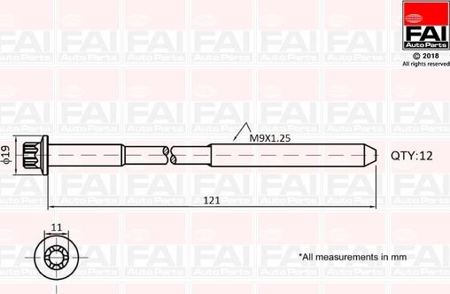 FAI AutoParts B1630 - Kit bulloni testata autozon.pro