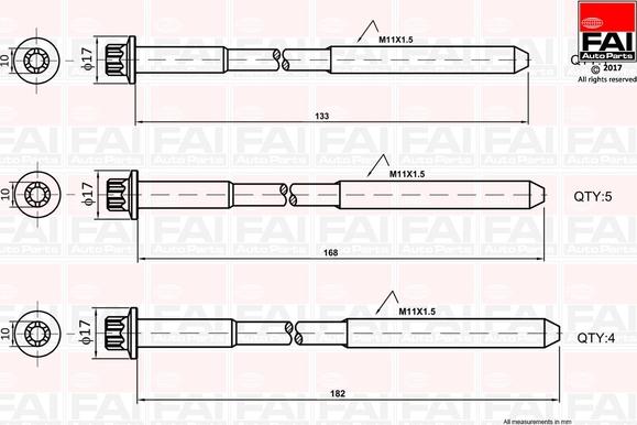 FAI AutoParts B1058 - Kit bulloni testata autozon.pro