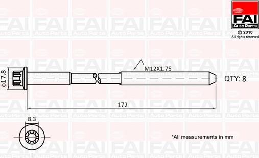 FAI AutoParts B1060 - Kit bulloni testata autozon.pro